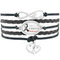 Factory Made Brain Tumor Warrior Brain Cancer Fighter Brain Injury Survivor Mom Hope Faith Love Ribbon Awareness Bracelet