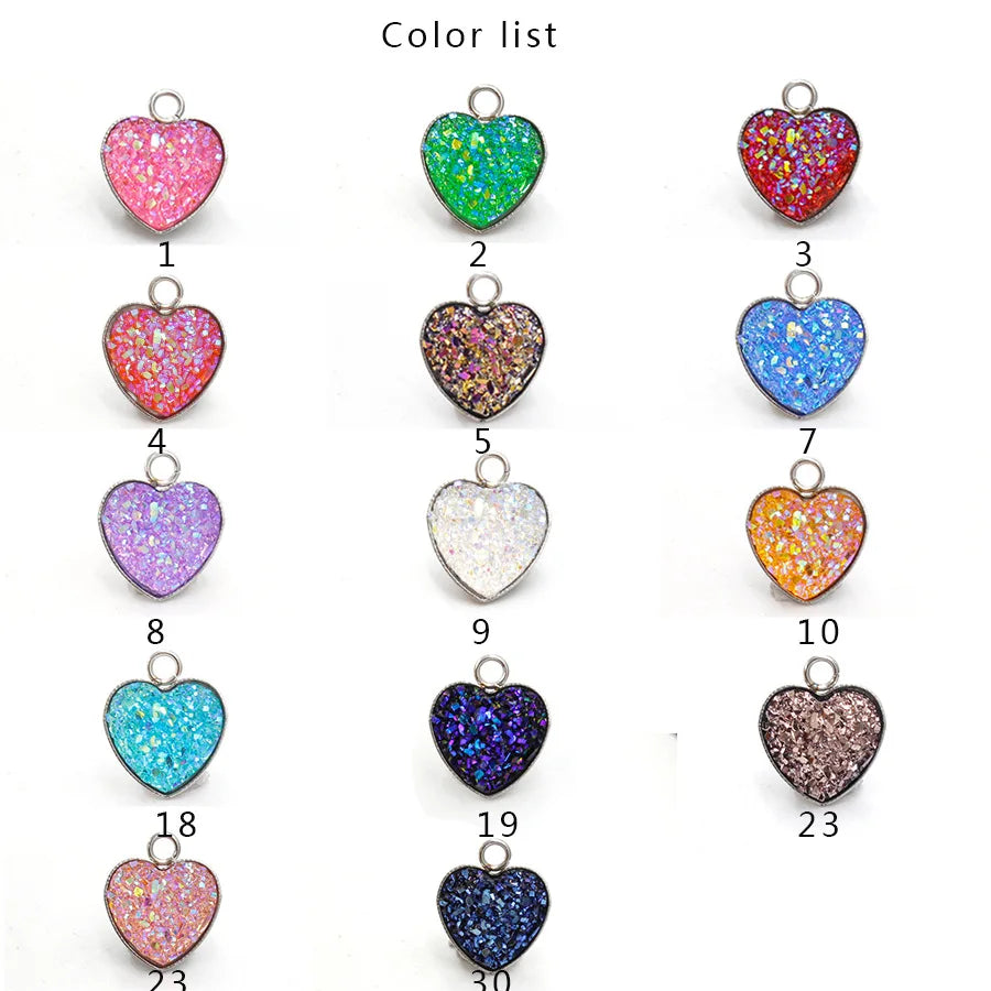 13mm Love Heart Shaped Stainless Steel Gypsophila Pendant Designer Charms Pendants for Bangle