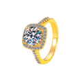 Fine Jewelry 18K Gold Plated 1 Carat Moissanite Romantic Women's Sterling Silver Ring Luxury Wedding Ring