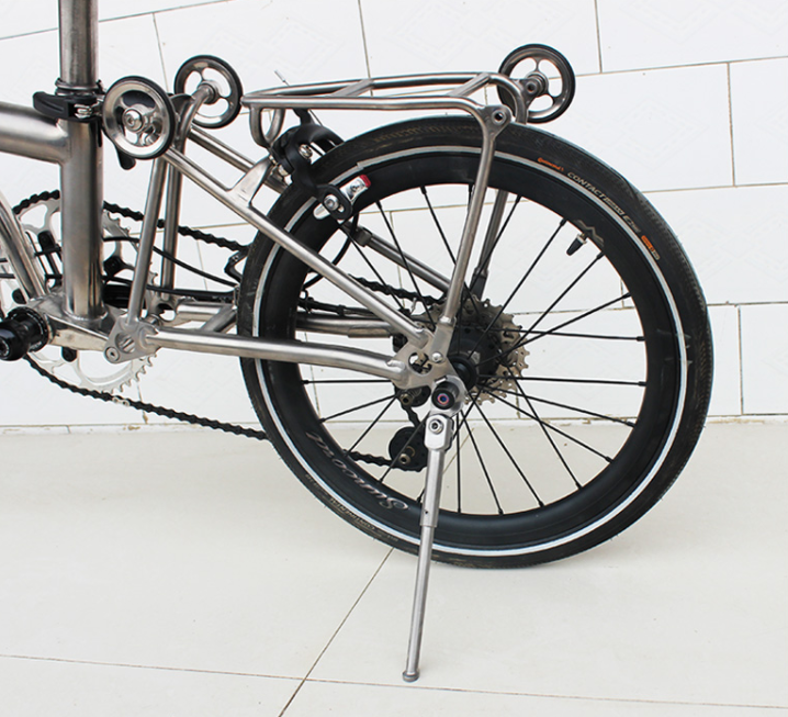 Leg Side Stand Titanium Bike Support Stand with Thru Axle Quick Release Compatibility 5-Year Warranty for MTB Road Gravel Bikes