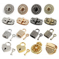 Diamond Rhinestone Turn Lock Clasp Metal Bag Lock Hardware for Handbag Purse DIY Bag Making Replacement Accessories