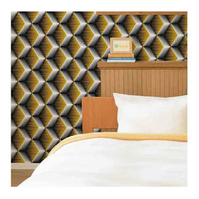 High Quality Yellow and Black Geometric Design 3D PVC Bedroom Wallpapers/Wall Coating Waterproof Living Room Bedroom Wallpaper