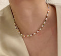 Zooying Vintage Boho Style Natural Freshwater Pearl Colorful Seed Beaded Choker Necklace for Women Jewelry