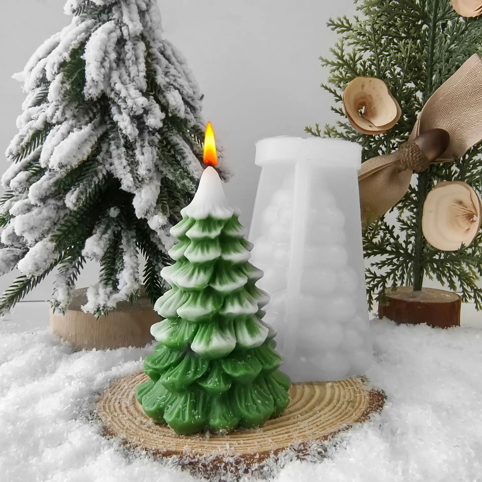 J10-289 Bestseller Modern Christmas Tree Silicone Mold Aroma Candle Silicone Mold Diy Plaster Ornament for Decoration