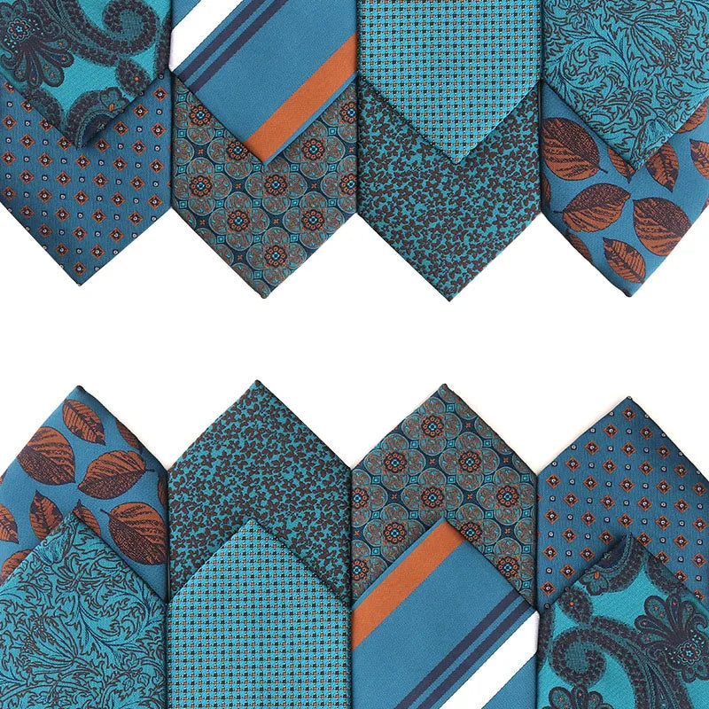 Neckties Fashion Jacquard Striped Neck Ties for Mens Custom Blue Gravata Slim Floral Necktie Business Man Suit Accessories