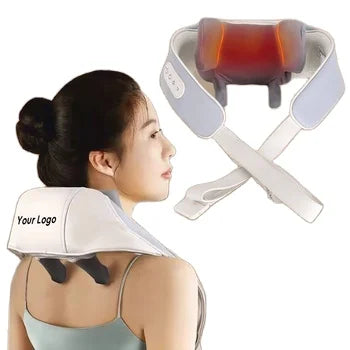 Wireless Portable Strap Neck Massager Shiatsu Kneading Neck & Shoulder Massager Rechargeable Neck & Shoulder Massager