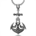 Akiss Biker Viking Jewelry New Arrival Hip Hop Skull Anchor High Quality Titanium Stainless Steel Men's Fine Pendant Necklace