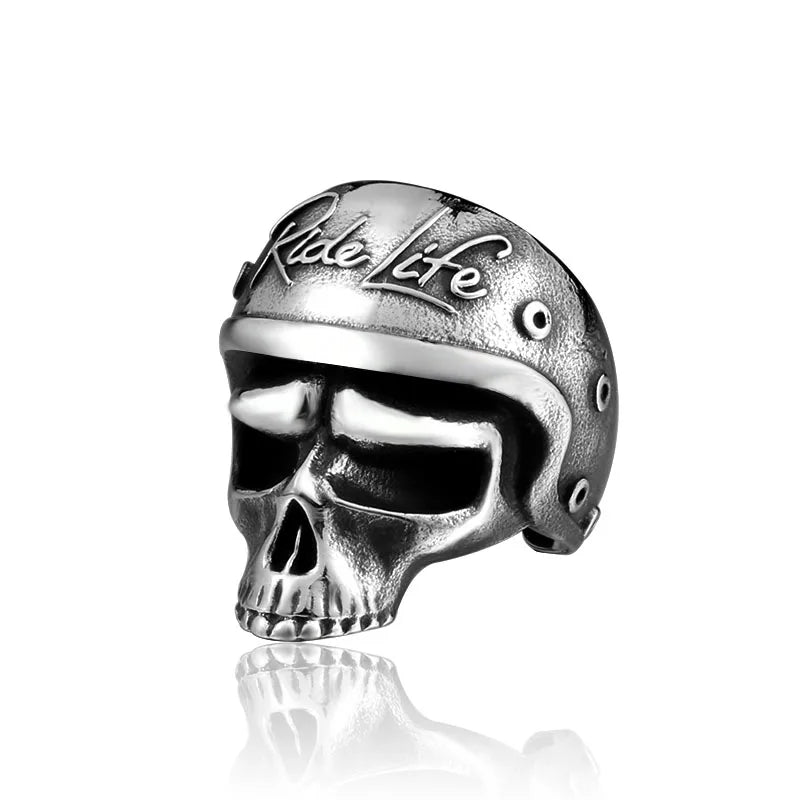 SS8-722R Steel Soldier Gothic Skull Ring for Men Stainless Steel Skeleton Punk Male Jewels