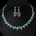 Jachon New High-quality Zircon Bridal Collarbone Chain Casual Tassel Earrings Set