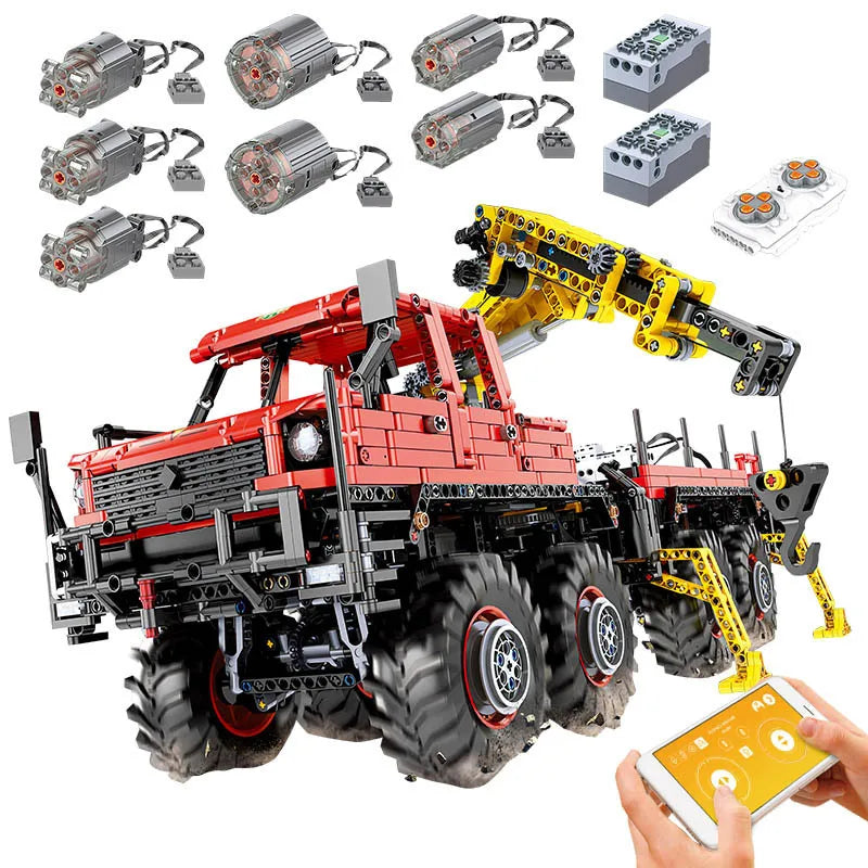 Moulding King 13146 Articulated 8x8 Off-road Remote Control Cars Toy RC Truck Building Block Set MOC-15805
