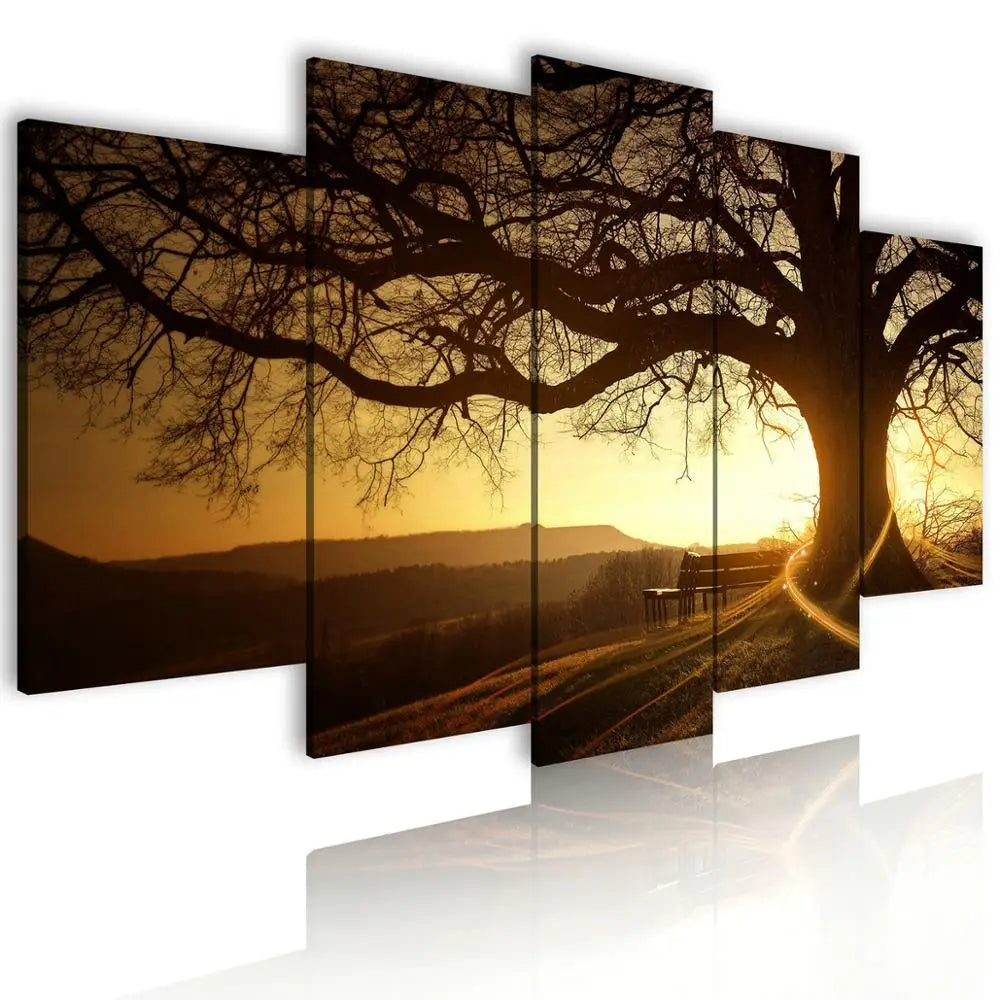 Panel Tree Canvas Painting for Living Room Wall Decor Landscape Home Decoration Customised Modern Wall Art UV Printing SCENERY
