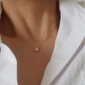 Zircon Pendant Necklace Simple Stainless Steel Chain Necklace