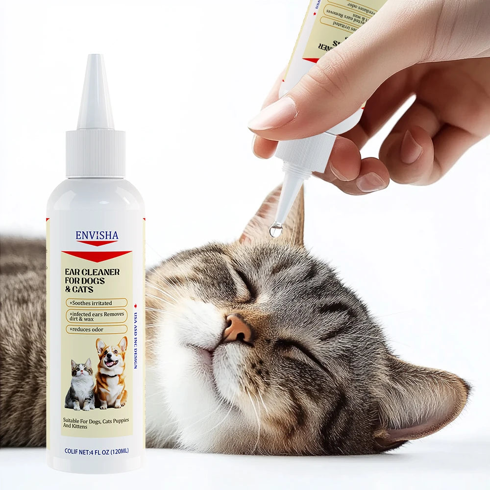 Private Label Cleans & Deodorizes Products Powerful and Gentle Deodorizing Soothing Pet Cleaning Ear Cleaner for Cat & Dog