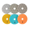 TURESHINE 4 Inch 3-Step Wet Diamond Resin+Diamond Powder Polishing Buffing Pads for Marble ISO9001 Certified OEM Customizable
