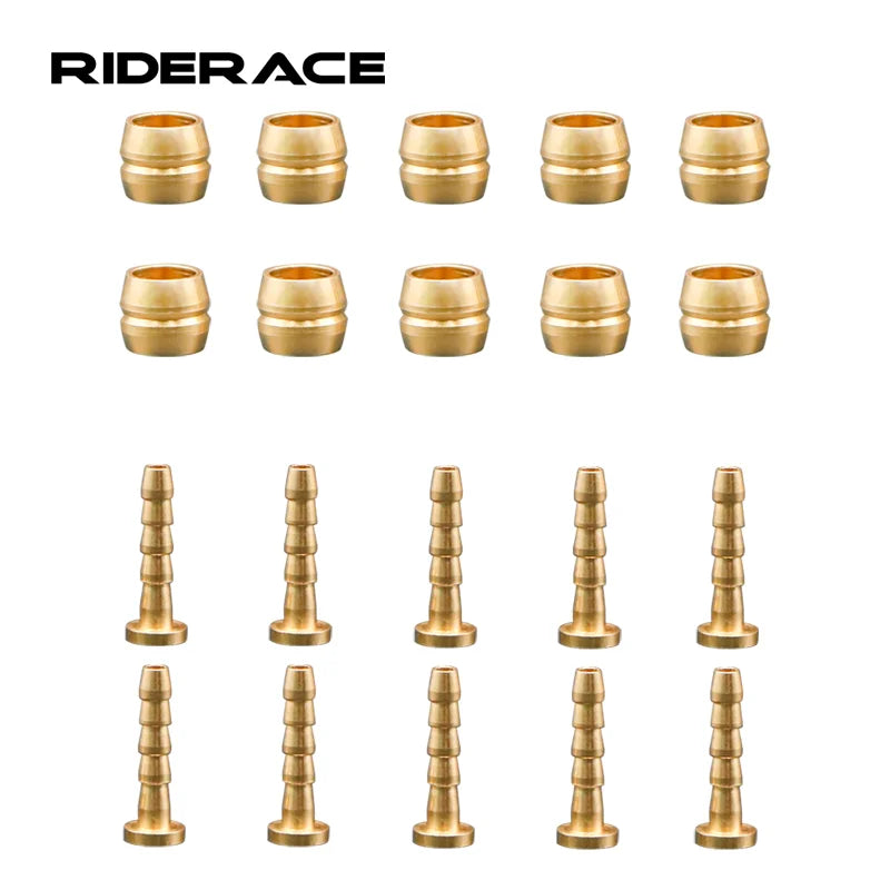 RIDERACE 10Pairs Bicycle Oil Needle Pressing Ring Set Bike Tubing Pipe Oil Hydraulic Disc Hose Olive Connect Head T Brake Parts