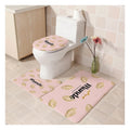 3Pcs Flannel Bathroom Toilet Mat Set Eco-Friendly Non-slip 3D Printed Carpet Floor Mat