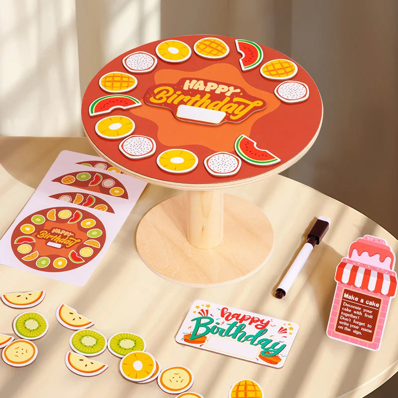 New Design Simulation Cake Scene Game Preschool Early Education Enlightenment Wooden Toys Kids Manufacturer Direct Sale