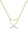 14k Real Pure Solid Gold Heart Shape Lettering Guangdong Link Chain Trendy Wedding Necklace Fine Jewelry for Female
