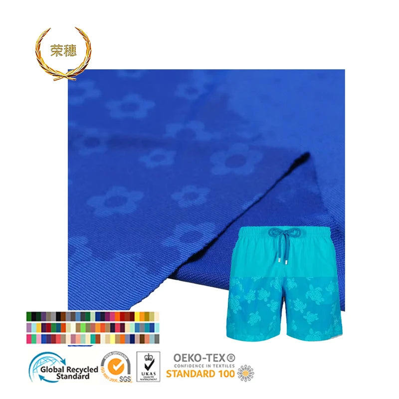 Custom Water Activated Patterned Fabric Knitted Stretch Temperature Colour Change Beach Pants Outdoor Use Thermochromic Fabric