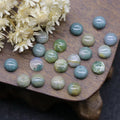 HZ White rainbow Moonstone Half Moon Cabochon Gemstone