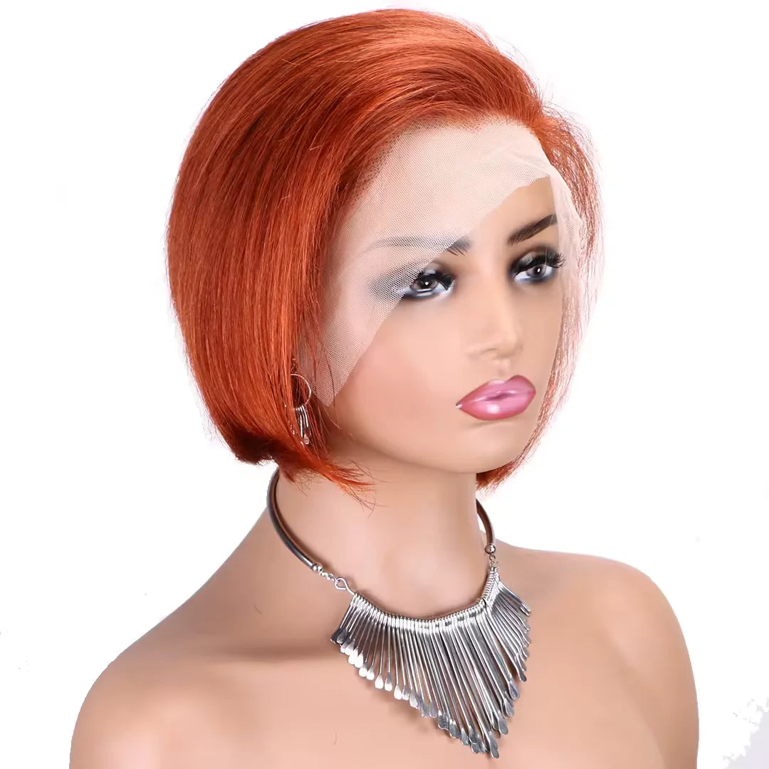R Wholesale Afro Curly Short Pixie Cut Lace Wigs for Black Woman 13x4 Lce Front T Part Lace Perruque Pixie Cut Human Hair Wigs