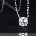 Simple Style 925 Sterling Silver Party Jewelry Four Prongs Round Brilliant Cut 8MM 2CT Moissanite Pendant Necklace for Women