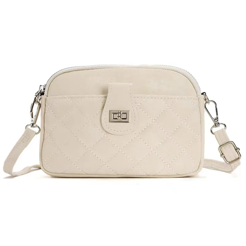 2024 New Women's Mobile Phone Crossbody Bag Diamond Lattice Multi-functional Shoulder Bag
