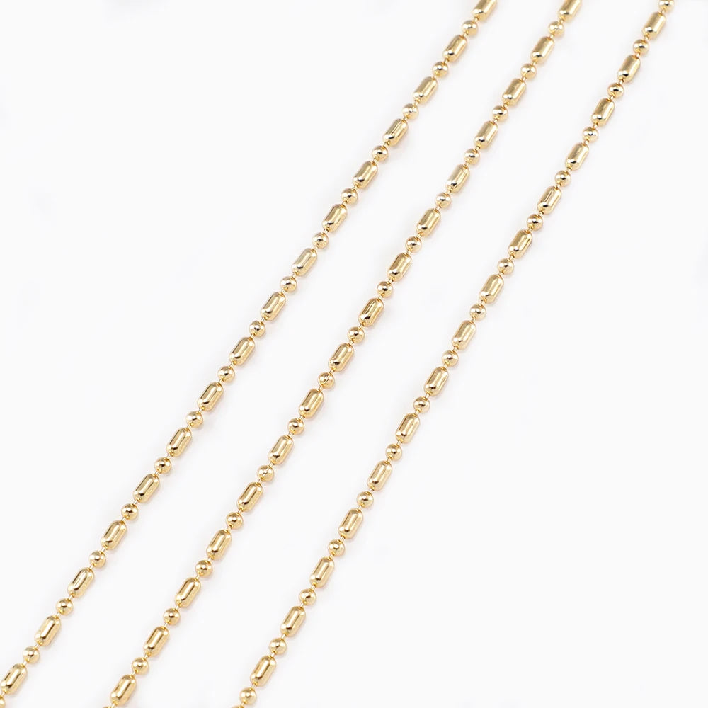 18k Gold Plated Chain Brass Bamboo Shape Chain for Necklaces Accessories Won't Fade Chain for Jewelry Making