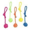 Drop Shot Bite Resistant Tight Weave Knot Tassel Interactive Pet Dog Cat Chew Bite Cotton Rope Toys