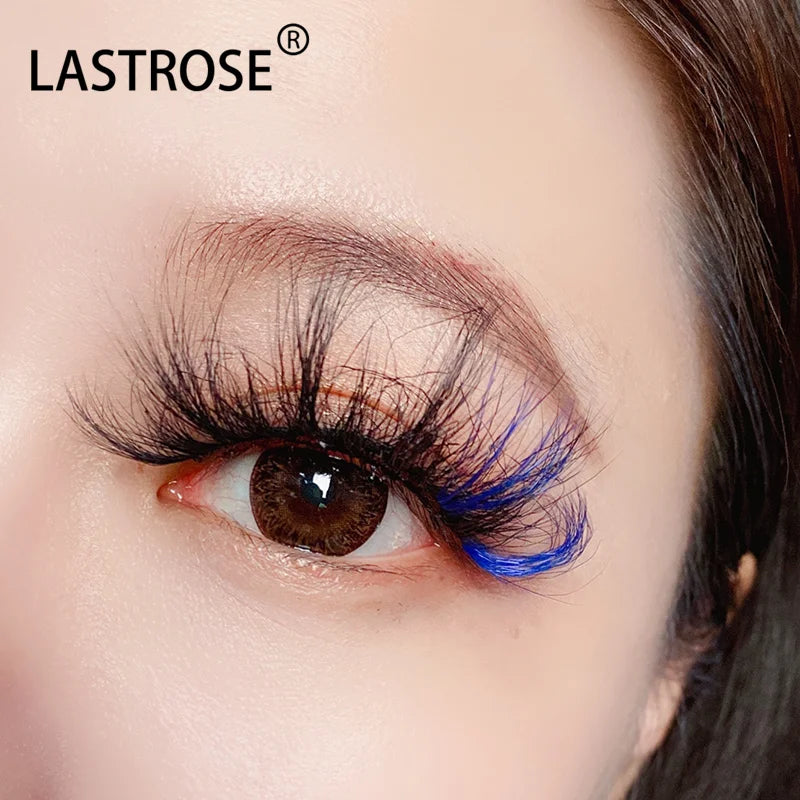 25mm Color Lashes Vendors Strips Curly Colorful False Eyelashes 3d Eyelash Extension Color Strip Lashes