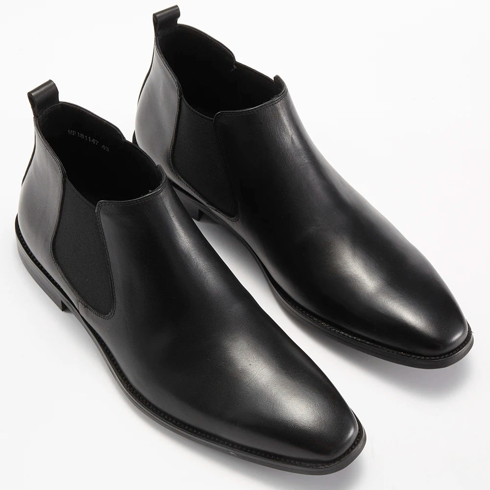 2025 Hot Selling Men's Claf Leather Chelsea Boots Slip on Ankle Boots Genuine Leather Motorcycle Boots Shoes in Stock for Men