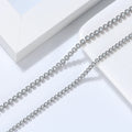 RINNTIN SC51 925 Sterling Silver Custom Silver 2mm Zircon Tennis Chain Bejeweled Choker Necklace