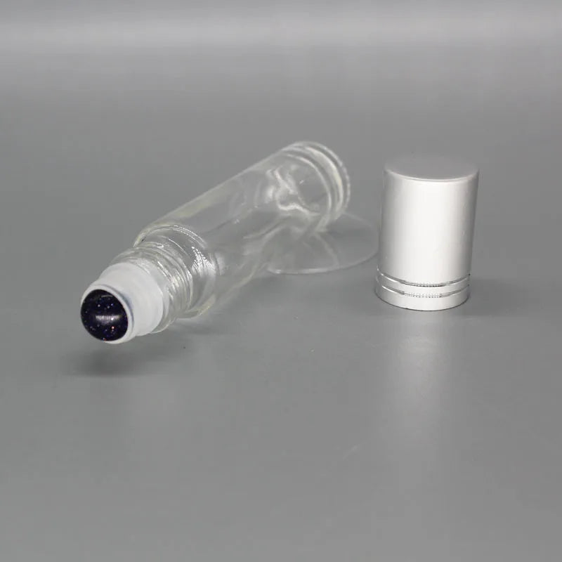 HZ HZ Wholesale Free Samples Small 5ml 10ml Bamboo Cap Essential Oil Crystal Chips Gemstone Roller Bottle