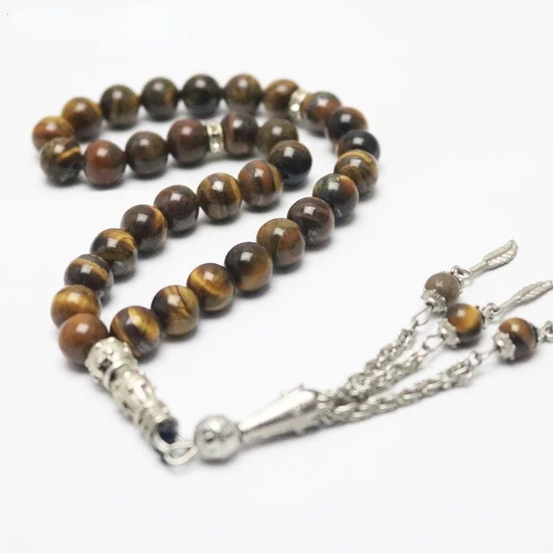 Natural Gemstone Wholesale Tasbeh Prayer Beads Tiger Eye Stone 33 99 Beads Islamic Muslim Religious Gifts Necklace Bracelet