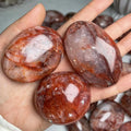 Wholesale Natural Crystal Mineral Polished Red Fire Quartz Palm Stone Rock Healing