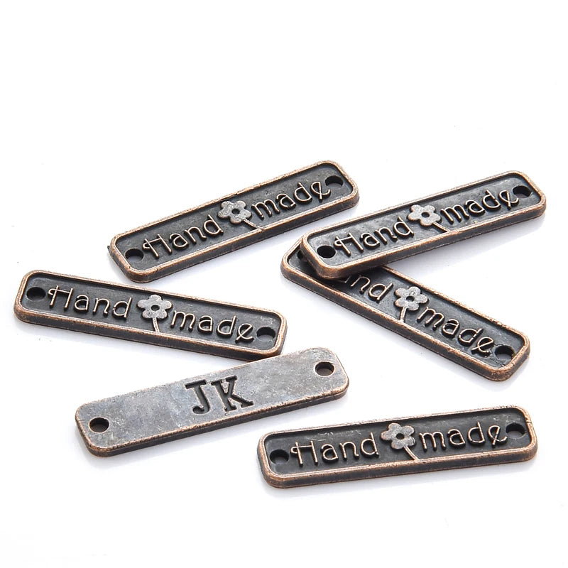 6 Color Letter Hand Made Charms for Necklace Bracelet Pendant DIY Jewelry Making 25*6mm S252