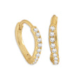 925 Sterling Silver Hoop Earrings with Wavy Heart Design Gold Plated Rose Gold Zircon Classic Style for Weddings and Gifts