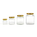 Mini square clear Empty 50 ml Glass Jars for Honey Bottle Packing with Metal Cap