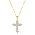 S925 Cross Diamond Necklace Fashionable Simple Versatile Light Luxury Temperament 925 Silver Cross Necklace Pendant