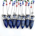 Kindfull Hot Selling Natural Stone Pendant Hand Made Seven Chakras Lapis Lazuli Crystal Pendant for Beauty Decoration