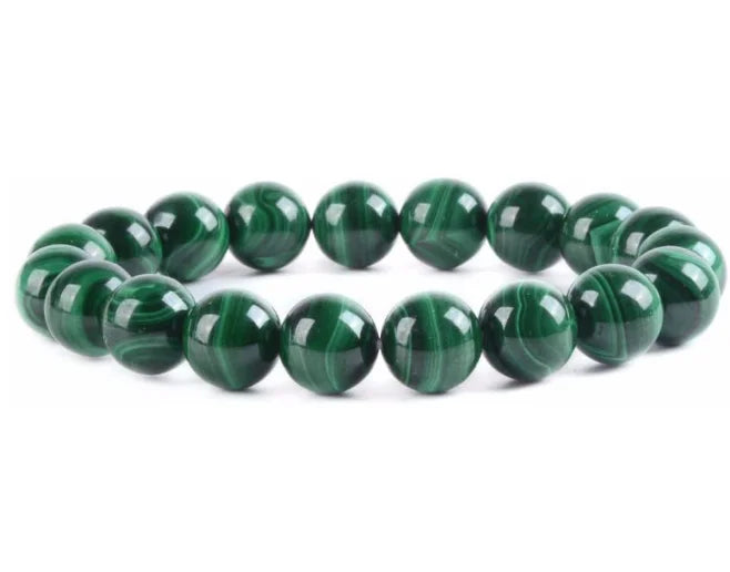 High Grade Genuine Malachite  Stone Beaded Bracelet Jewelry Wholesale Natural Healing Energy Stretch Bead Bracelet 8mm