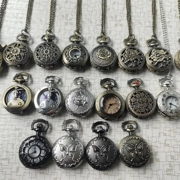 Bronze Vintage Roman Numeral Commemorative Retro Full Hunter Half Hunter Men's Quartz Pocket Watch with Chain