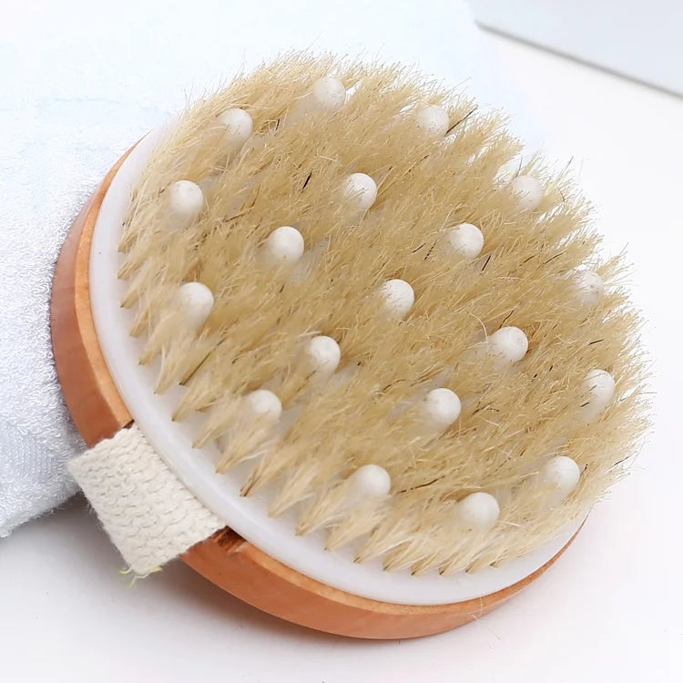 Customized Natural Wood Body Massager Hand Held Wooden Massager Brush