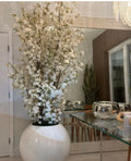 White Cherry Blossom Trees Artificial PE Trunk with Silk Grass Eco-Friendly Lightweight 200cm Height for Indoor/Outdoor Use