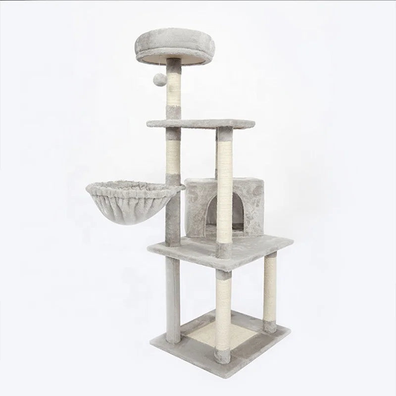 Baboney Eco-Friendly Integrated Large Cat Shelf Sisal Cat Tree 44x44x114cm That Does Not Occupy Any Space for Cat Supplies