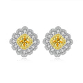 Exquisite Luxury Jewelry 925 Sterling Silver Rhinestone Diamond Women Fashion Fine Gemstone Stud Earrings