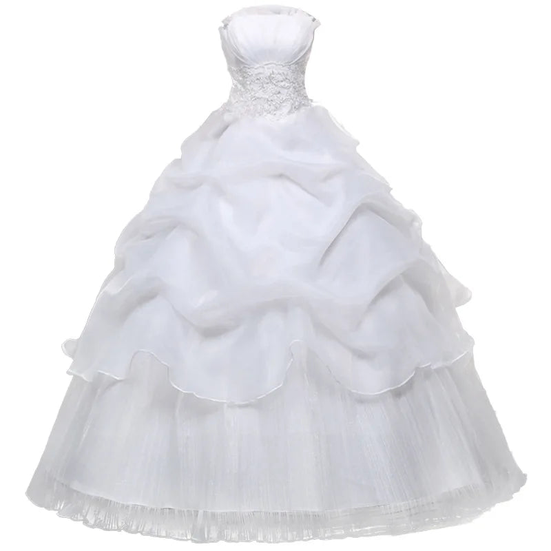White Ground Bide Fashion Lace up Chest Wedding Dress 2023 New Casual Fairy Wedding Dress Elegant Wedding Dress