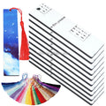 NEW Eco-Friendly White Double Sided 144x29mm Wooden Custom Rectangle Sublimation Blanks MDF Bookmark with Tassel