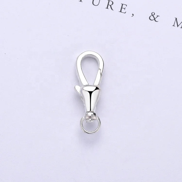 925 Sterling Silver Oval Swivel Lock Keychain Lobster Clasp Bracelet Clip Necklace Jewelry Findings