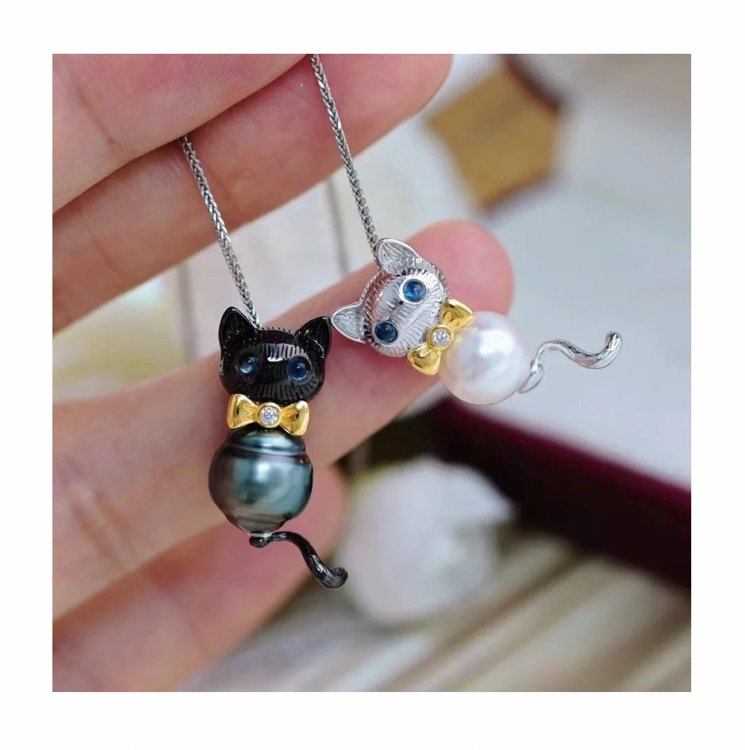 P1705 10-11mm DIY Natural Freshwater Pearl Charm Pendant Necklace Accessory 925 Sterling Silver Jewelry for Women Without Chain